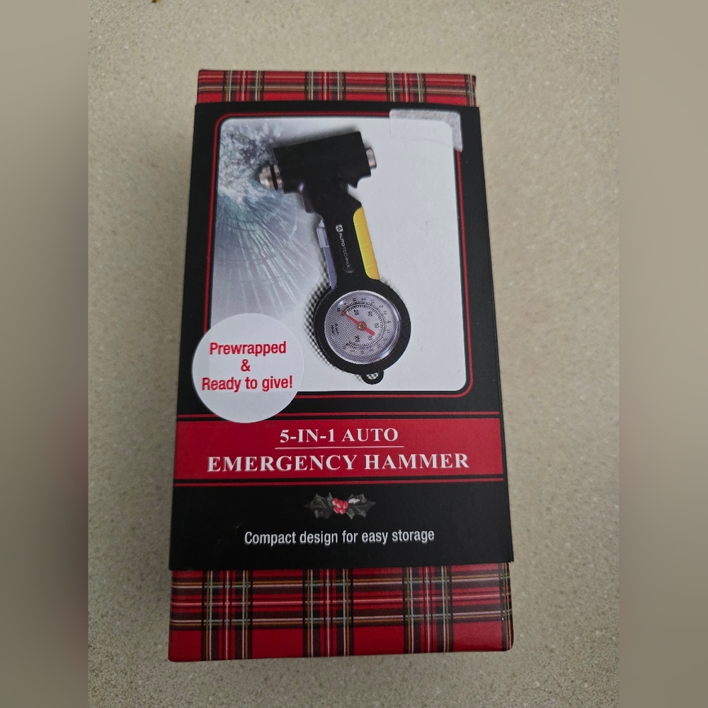 Pre-wrapped Gifts:5-in-1 Auto Emergency Hammer